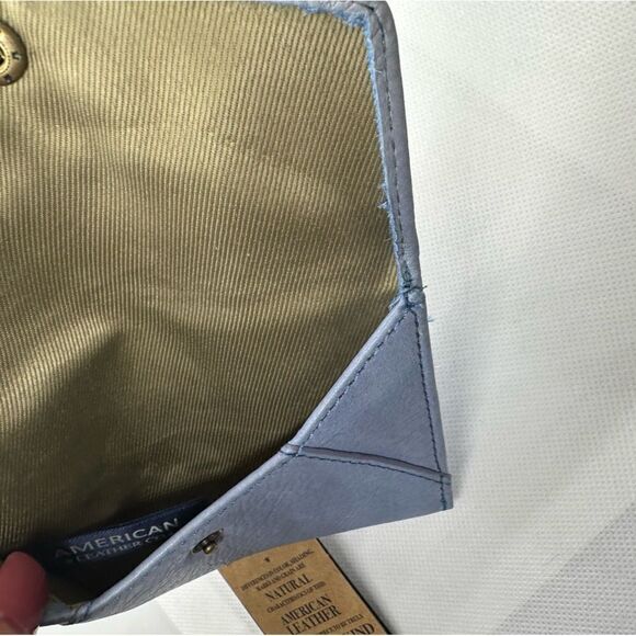 American Leather Co. Monica Coin Purse Blue Smooth NWT - Picture 8 of 9